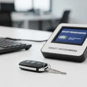 Land Rover key fob and programming device showcasing key programming services