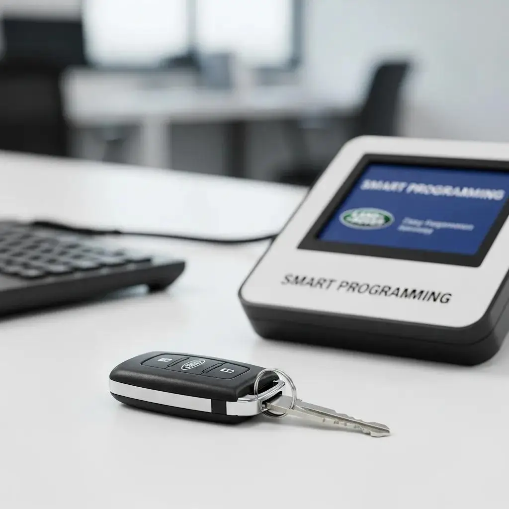 Land Rover key fob and programming device showcasing key programming services