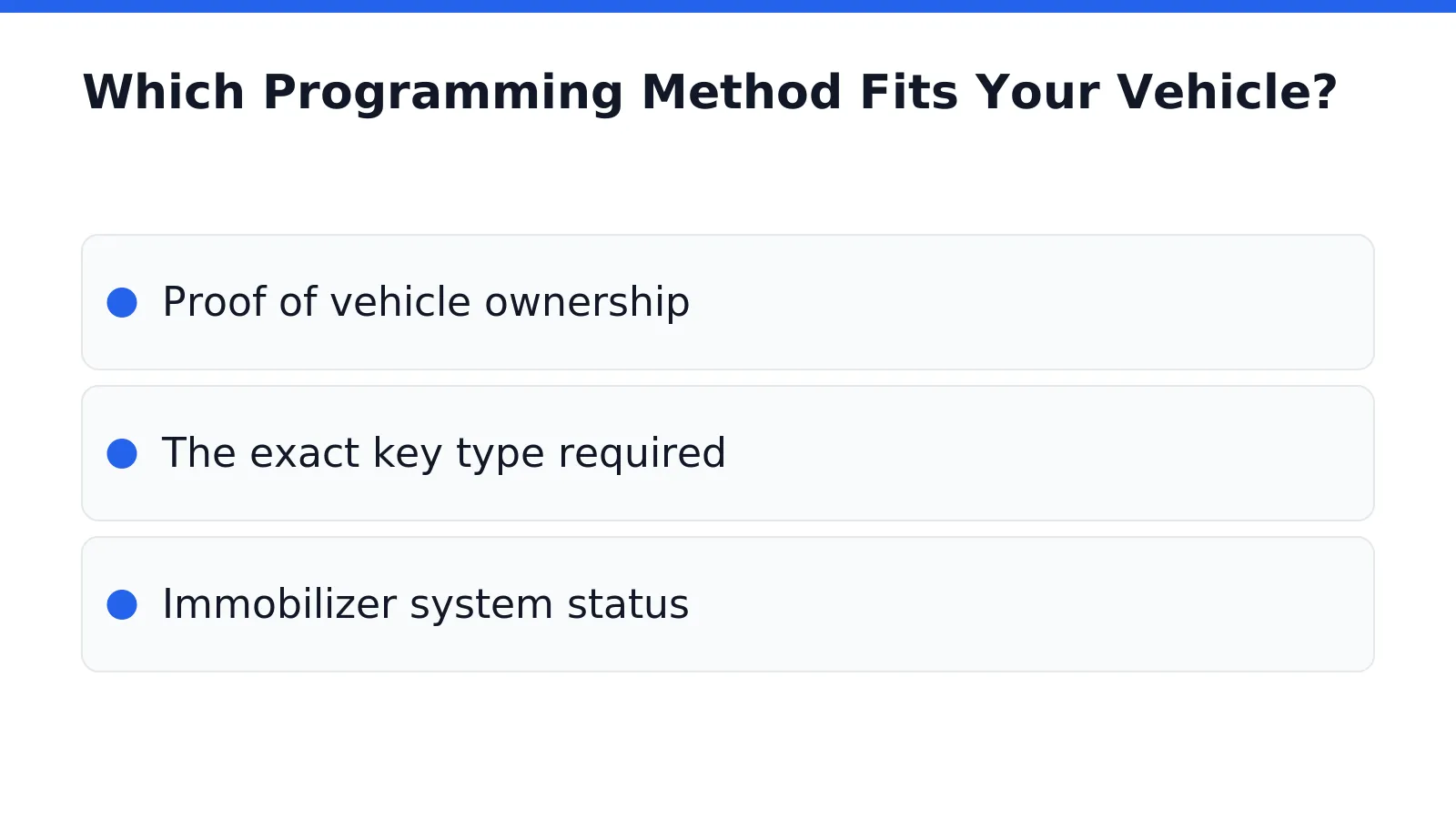 Technician comparing transponder key and smart key fob devices